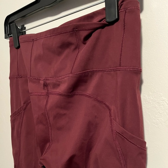 Lululemon Women Dark Sport Red Fast Free Crop II Nulux 19" Reflective Pant - Picture 11 of 12